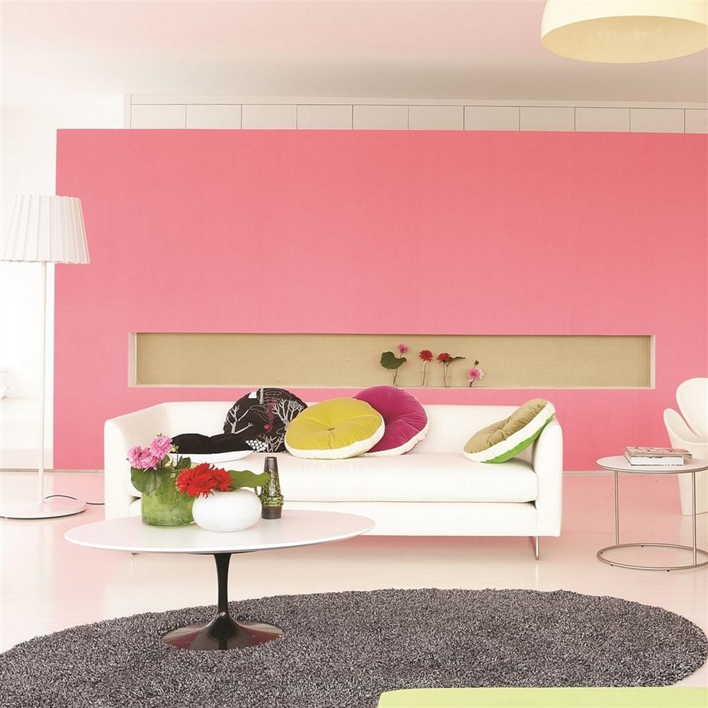 Ernani Plain Wallpaper P502 by Designers Guild in Peony Pink